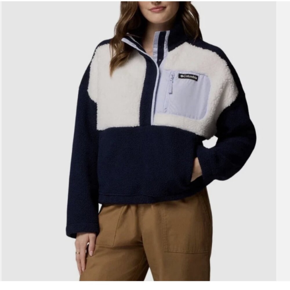 Columbia Lodge Sherpa Pullover in Dark Nocturnal L - Picture 1 of 3